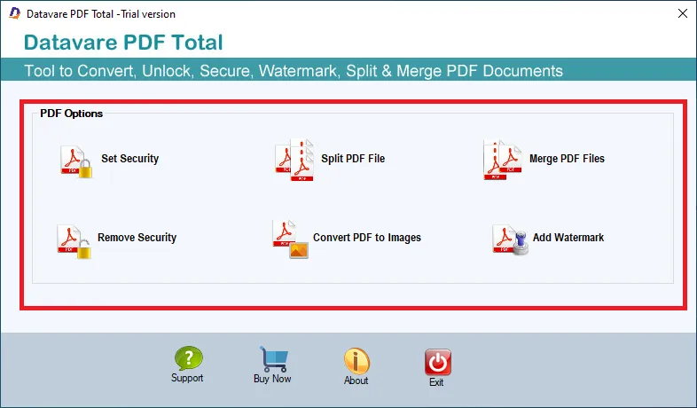 pdf total tool options