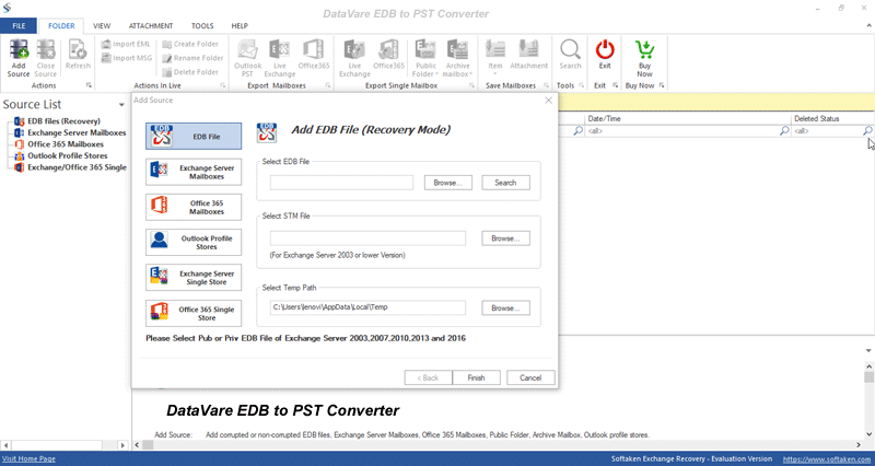Windows 10 Datavare EDB to PST Converter full