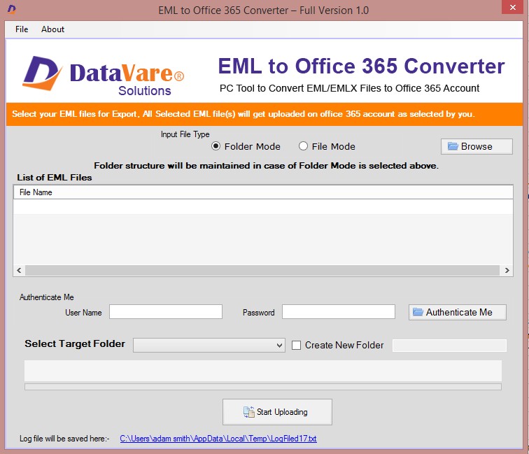 Datavare EML to Office 365 Converter So software