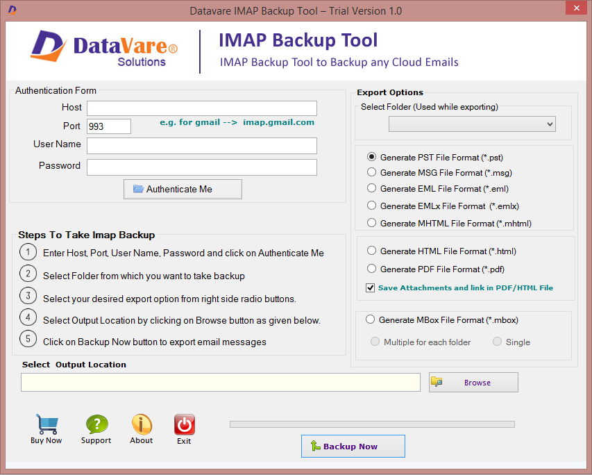 Datavare IMAP Backup Tool software