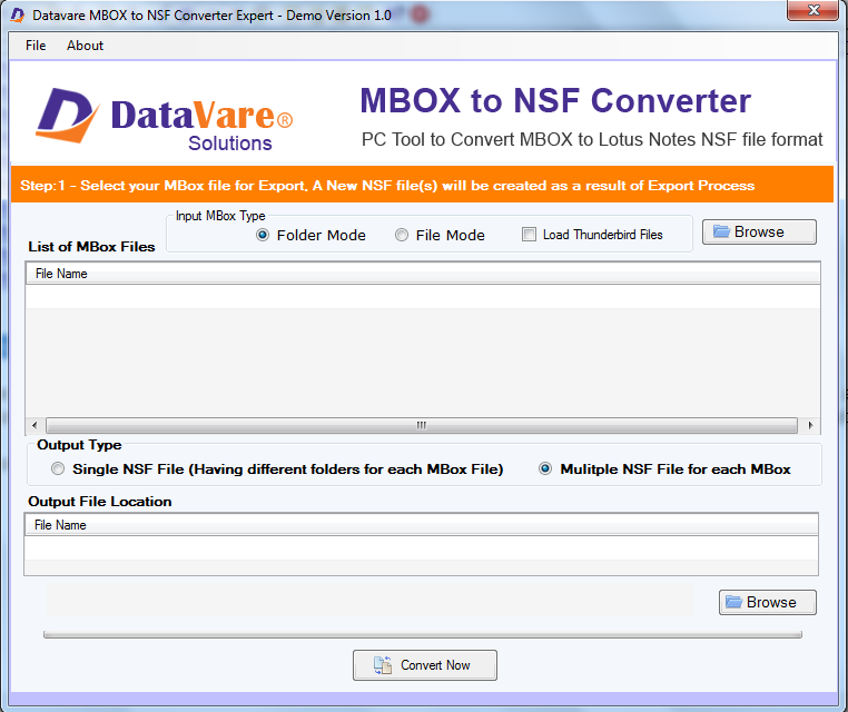 Datavare MBOX to NSF Converter Expert software