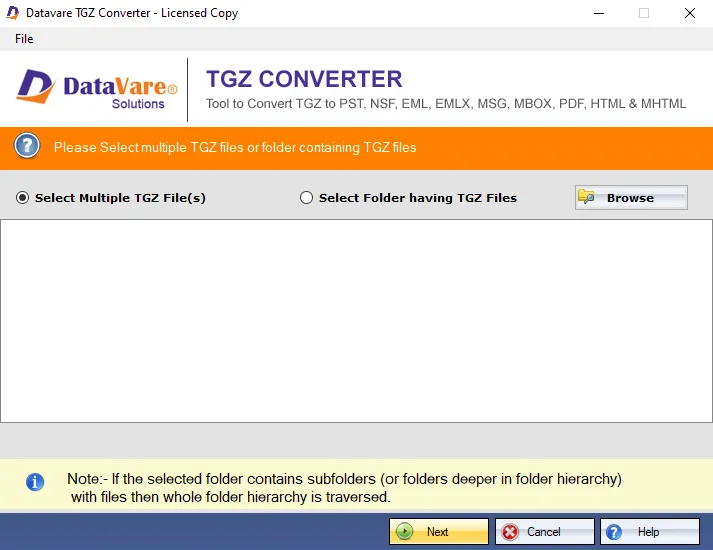 How To Convert TGZ with Datavare Software