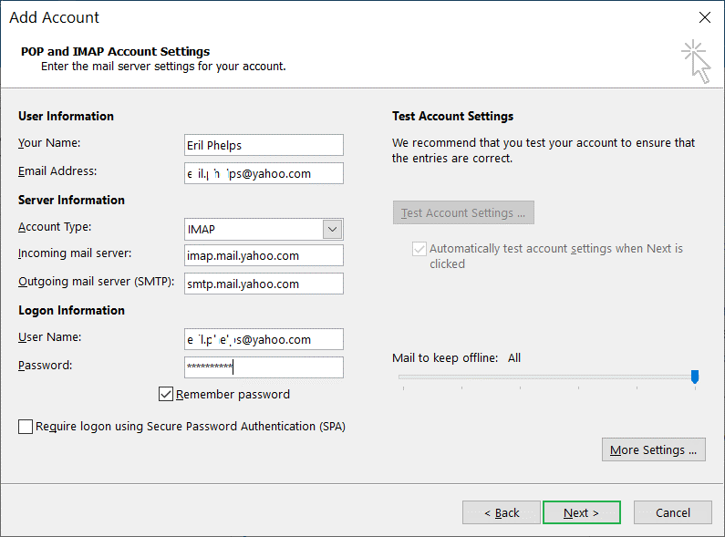 can i add my yahoo account to outlook