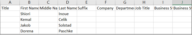 CSV file